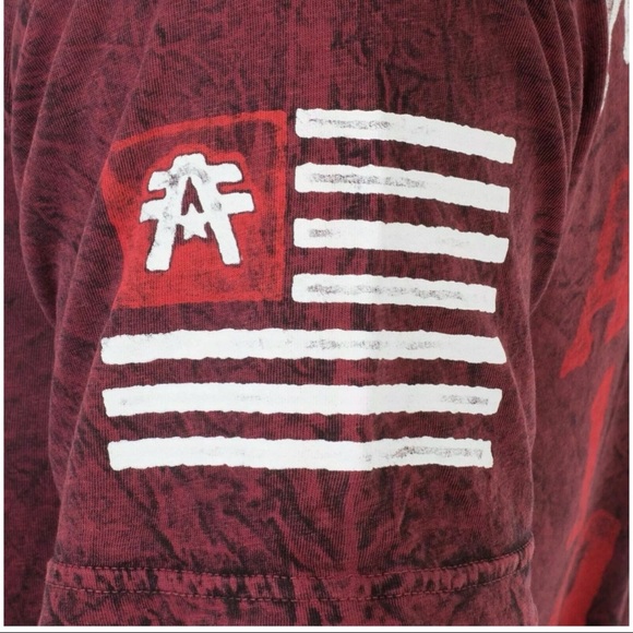 AMERICAN FIGHTER Cincinnati Burgundy Athletic Fit Mens Crewneck T-shirt L XL NWT - Picture 7 of 10
